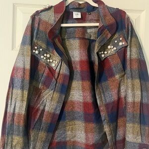 CAbi Red and Blue Utility Jacket